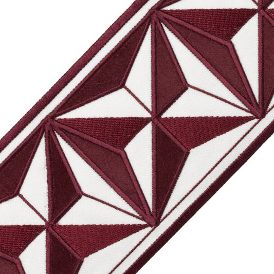 Moritz Velvet Border - Garnet