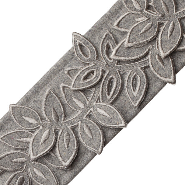 Botanico Appliqué Border - Heather Grey