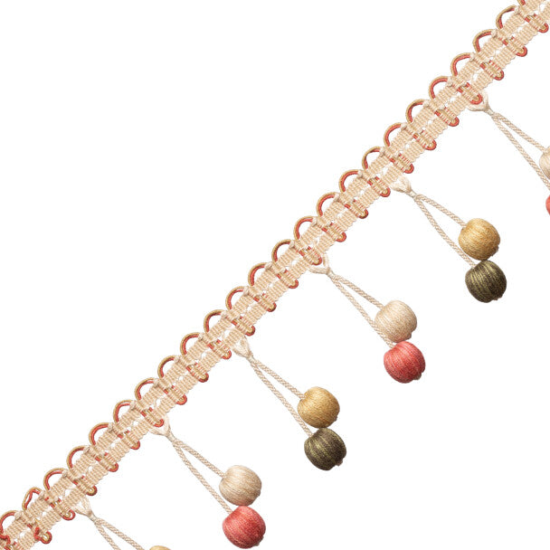 Veranda Linen Beaded Fringe - Tea Rose