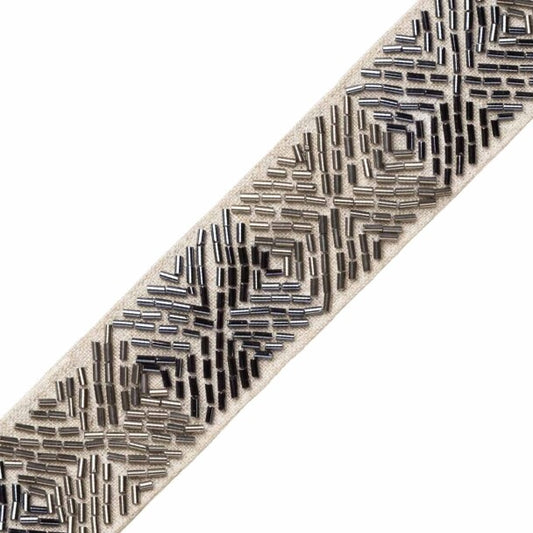 Helix Beaded Border - Obsidian