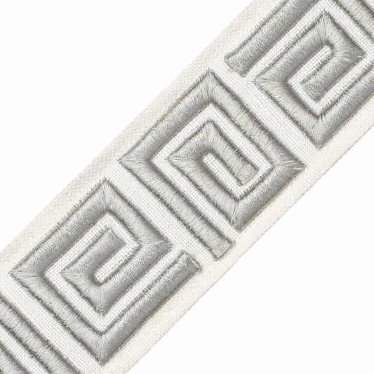 Lyra Embroidered Border - Titanium