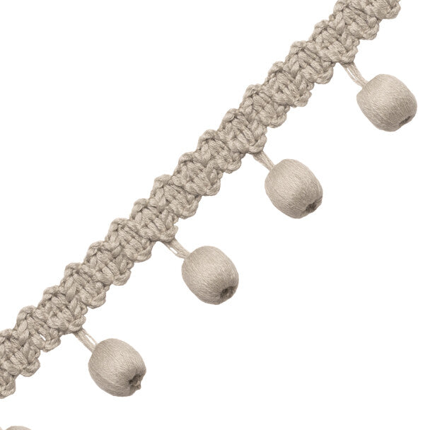 Bali Linen Beaded Fringe - Flax