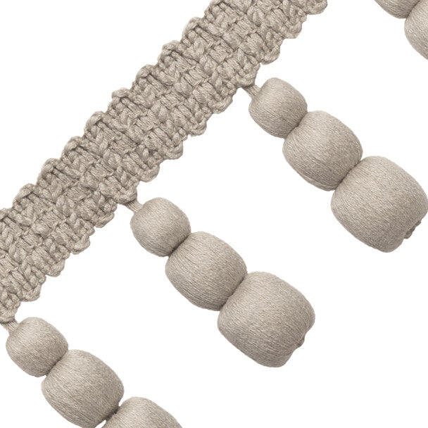 Bali Linen Triple Beaded Fringe - Flax