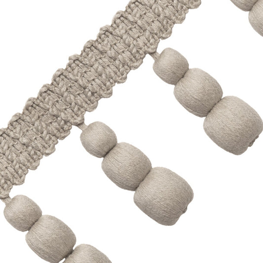 Bali Linen Triple Beaded Fringe - Flax