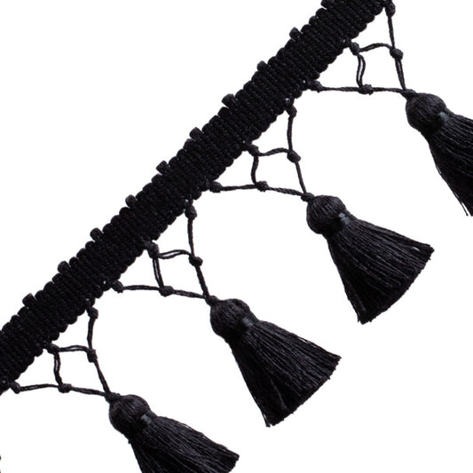 Bali Linen Knotted Tassel Fringe - Onyx
