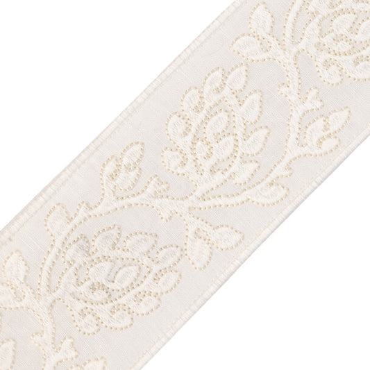 Mare Embroidered Border - White Sand