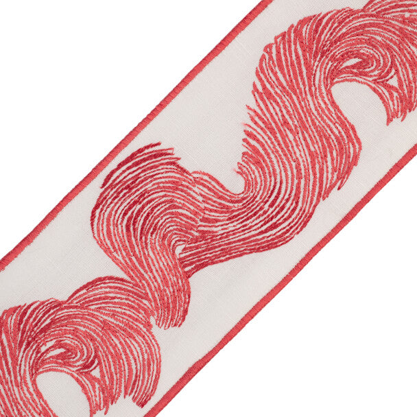 Oahu Embroidered Border - Coral