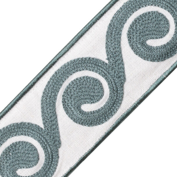 Maui Embroidered Border - Tidepool