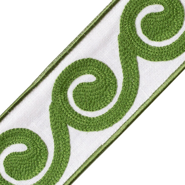 Maui Embroidered Border - Kelp