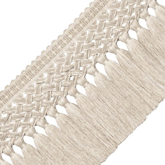 Édelie Linen Tassel Skirt Fringe - Eggshell