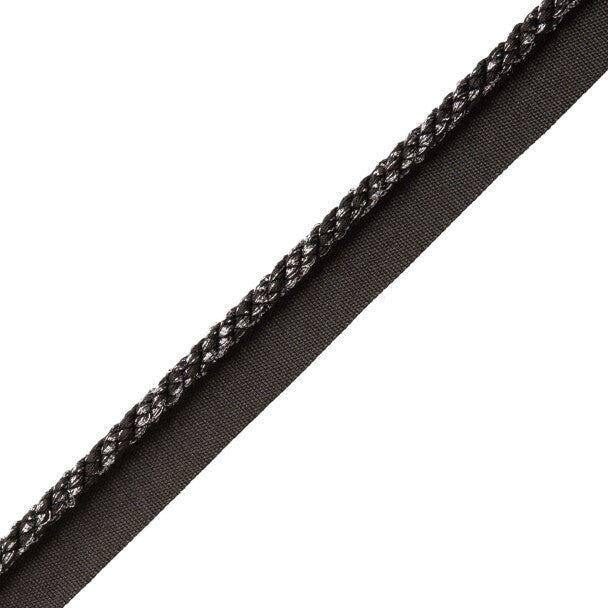 1/4" Cambridge Metallic Cord with Tape - Onyx