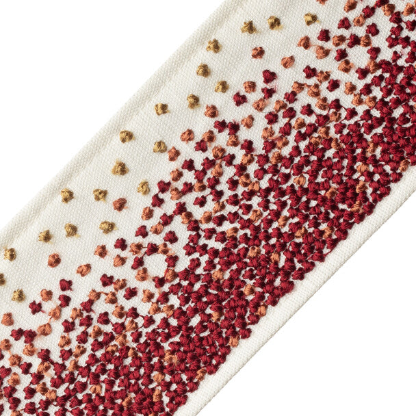 Colony Embroidered Border - Cayenne Pepper