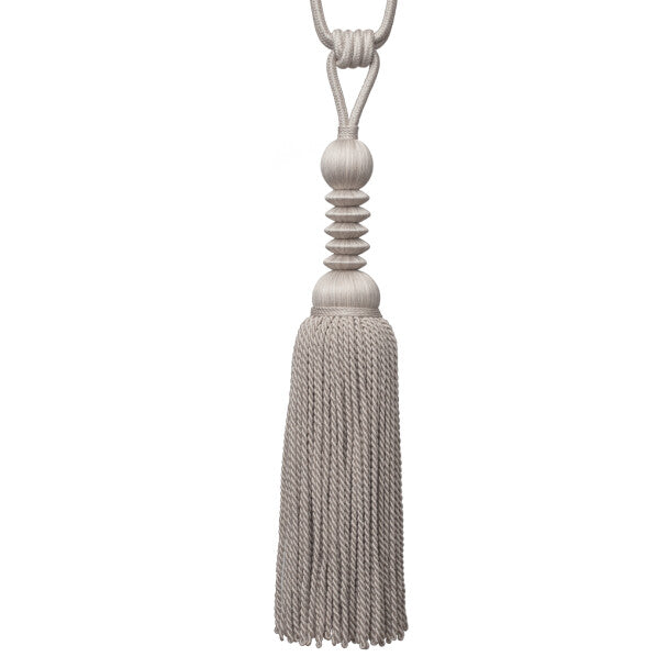 Caitlin Single Tassel Tieback - Silver Cloud