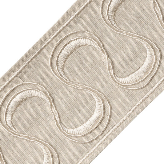 Mila Embroidered Border - Flax