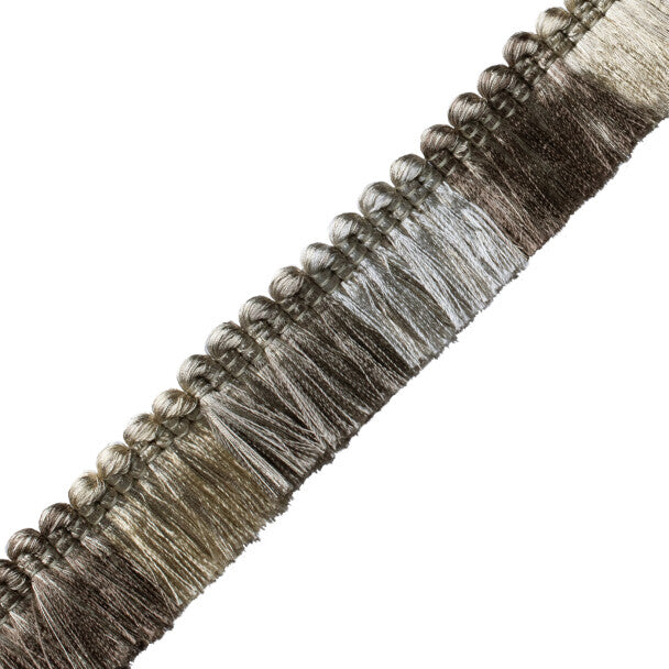 Trianon Blocked Brush Fringe - Sterling