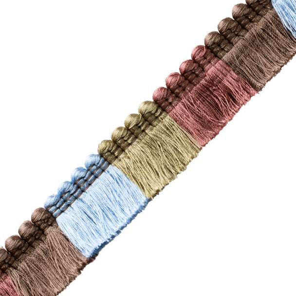 Trianon Blocked Brush Fringe - Chocolat