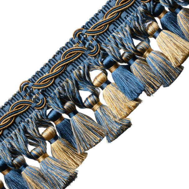 Trianon Scalloped Tassel Frnge - Lapis