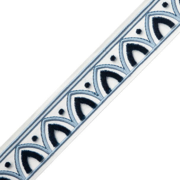 Alessia Velvet Border - Cerulean Blue