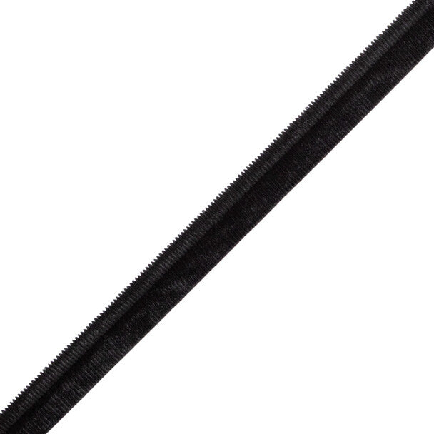 Swiss Velvet Grosgrain Piping - Onyx