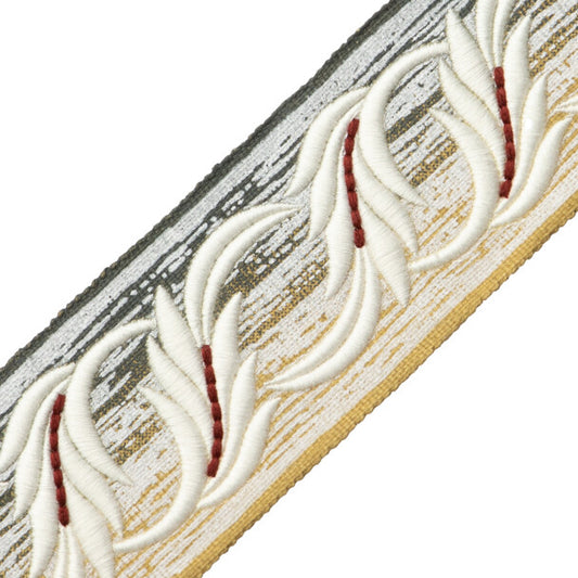 Fogli Cablate Embroidered Border - Bianco