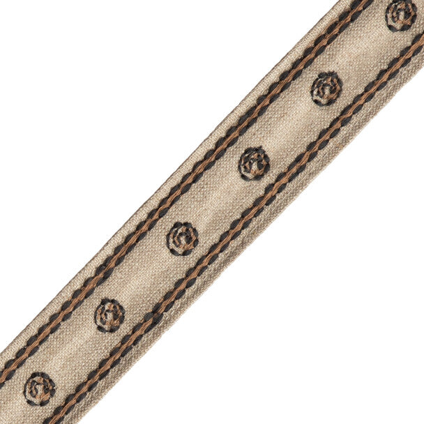 Punto Embroidered Border - Pietra