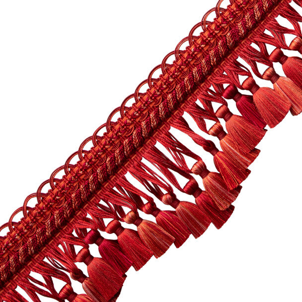 Bagatelle Scalloped Tassel Fringe - Scarlet Rose