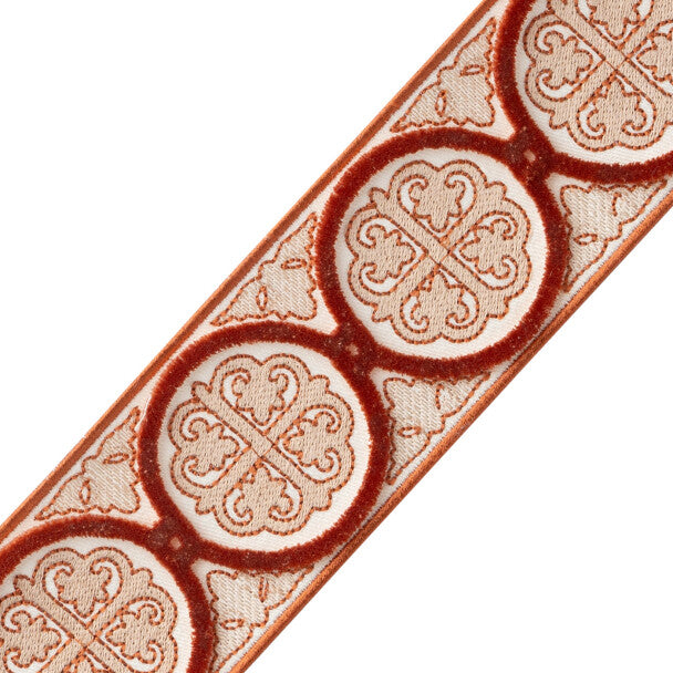 Paloma Velvet Border - Coral