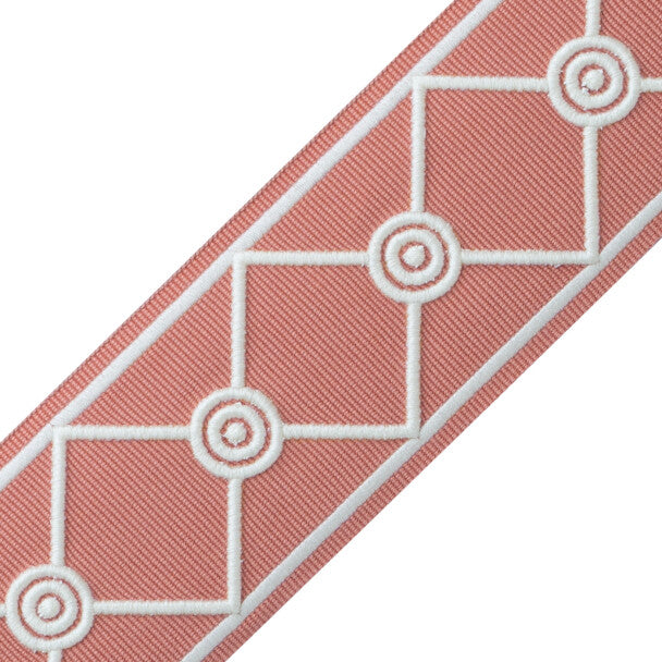 MDS Embroidered Lattice Border - Coral