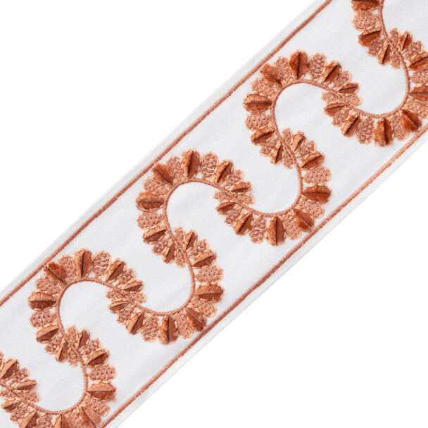 Ilana Embroidered Border - Coral