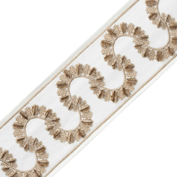 Ilana Embroidered Border - Flax