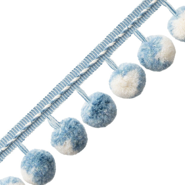 Kaleidoscope Pom Pom Fringe - Porcelain Blue