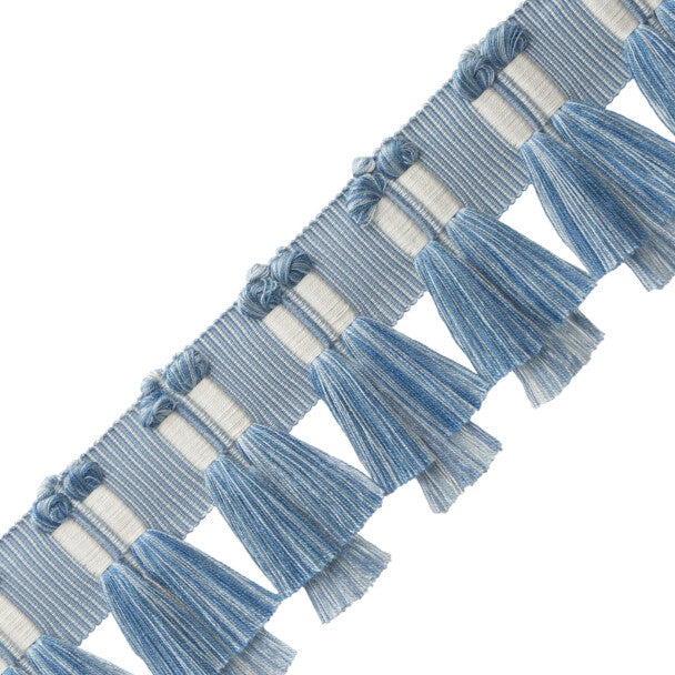 Kaleidoscope Tasseled Border - Porcelain Blue