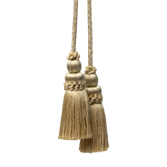 Le Jardin Silk Metallic Chair Tassel - Platinum