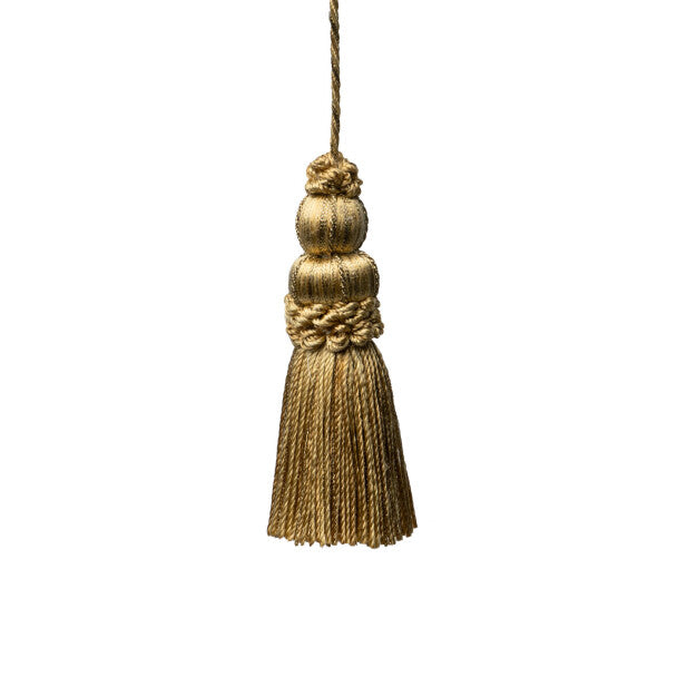 3" Le Jardin Silk Metallic Key Tassel - Gilded Gold