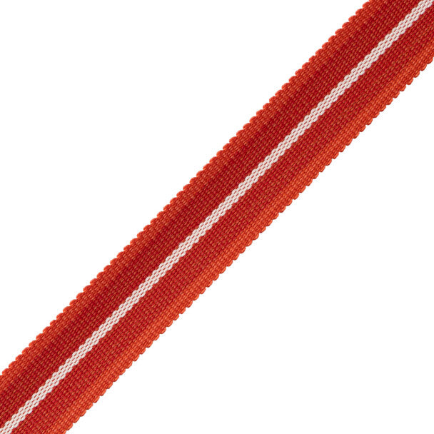 Westport Striped Border - Red Coral