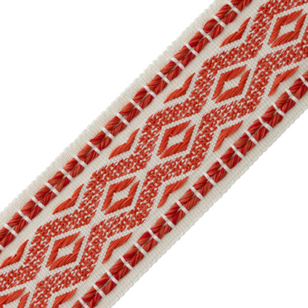 Westport Diamond Border - Red Coral