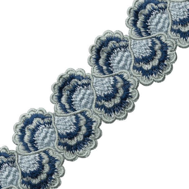 Romaunt Embroidered Border - Waterhouse Blue