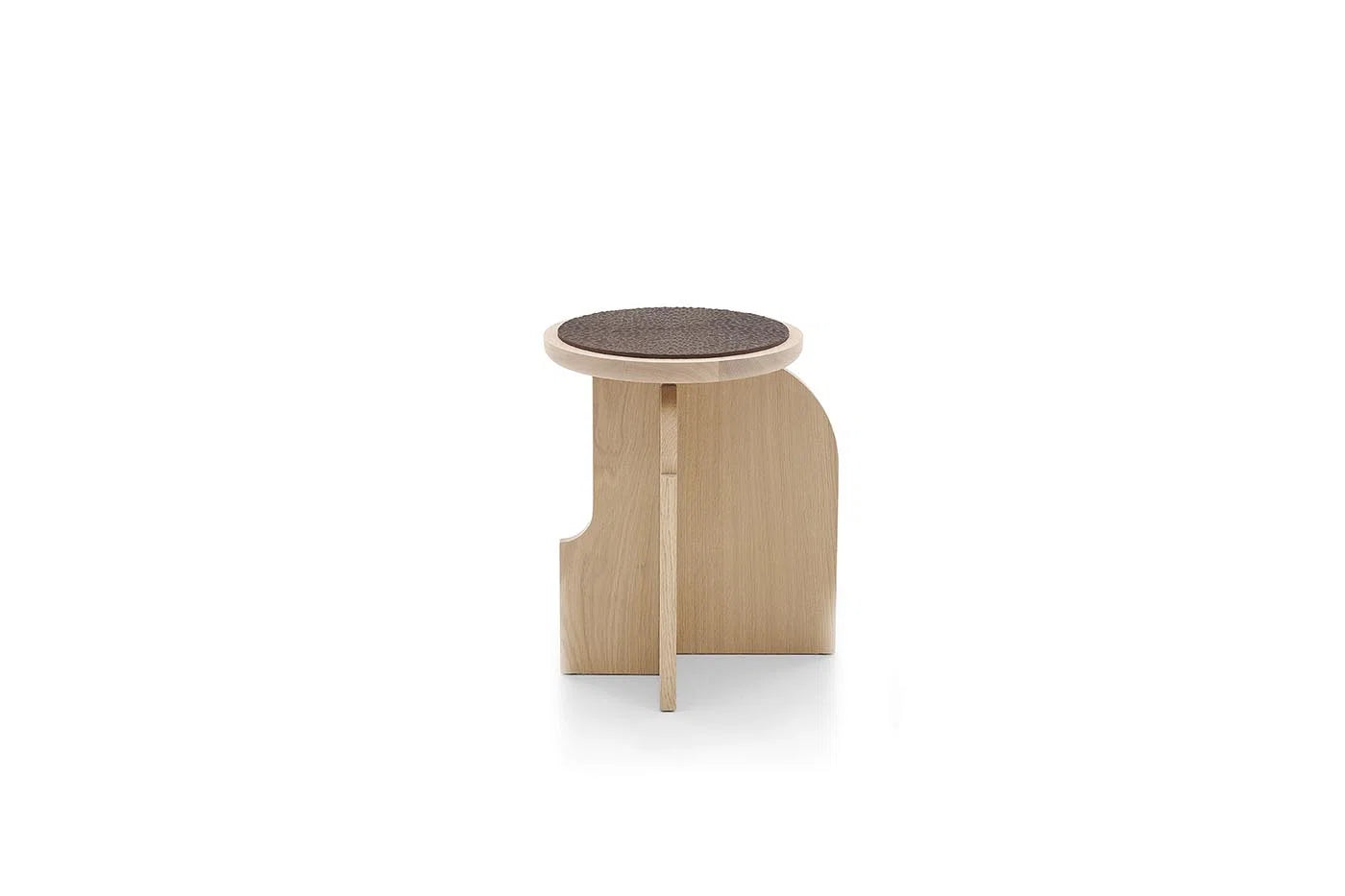 Pierre Frey Venus - Stained oak, water-based varnish with customizable top options including gold lacquered glass top, wooden top, or lacquered wooden top