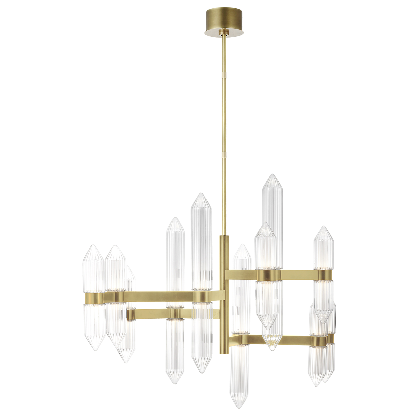 Langston Large Chandelier - Plated Brass