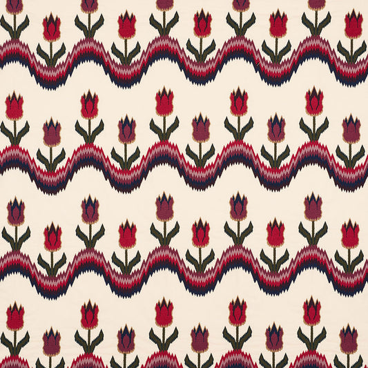 Schumacher | Tulip Flamestitch Embroidery fabric - 70270