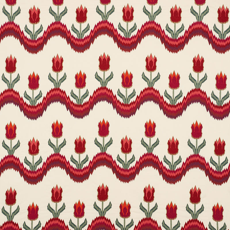 Schumacher | Tulip Flamestitch Embroidery fabric - 70271