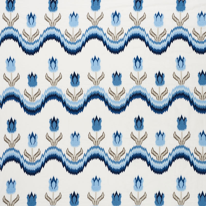 Schumacher | Tulip Flamestitch Embroidery fabric - 70272