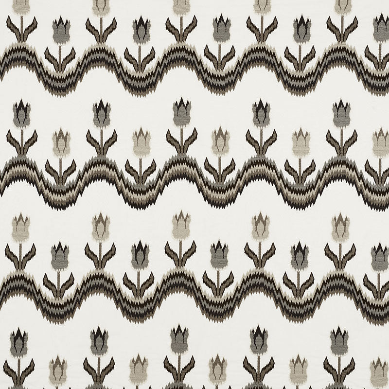 Schumacher | Tulip Flamestitch Embroidery fabric - 70273