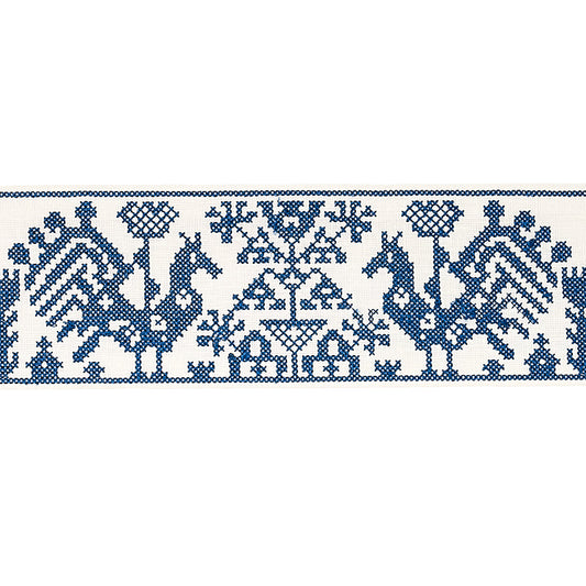 Schumacher | Tarpan Embroidered Tape fabric - 80000