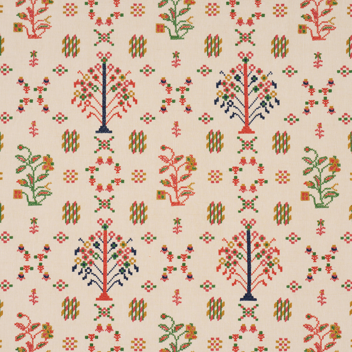 Schumacher | Fairview Cross Stitch Embroidery fabric - 85980