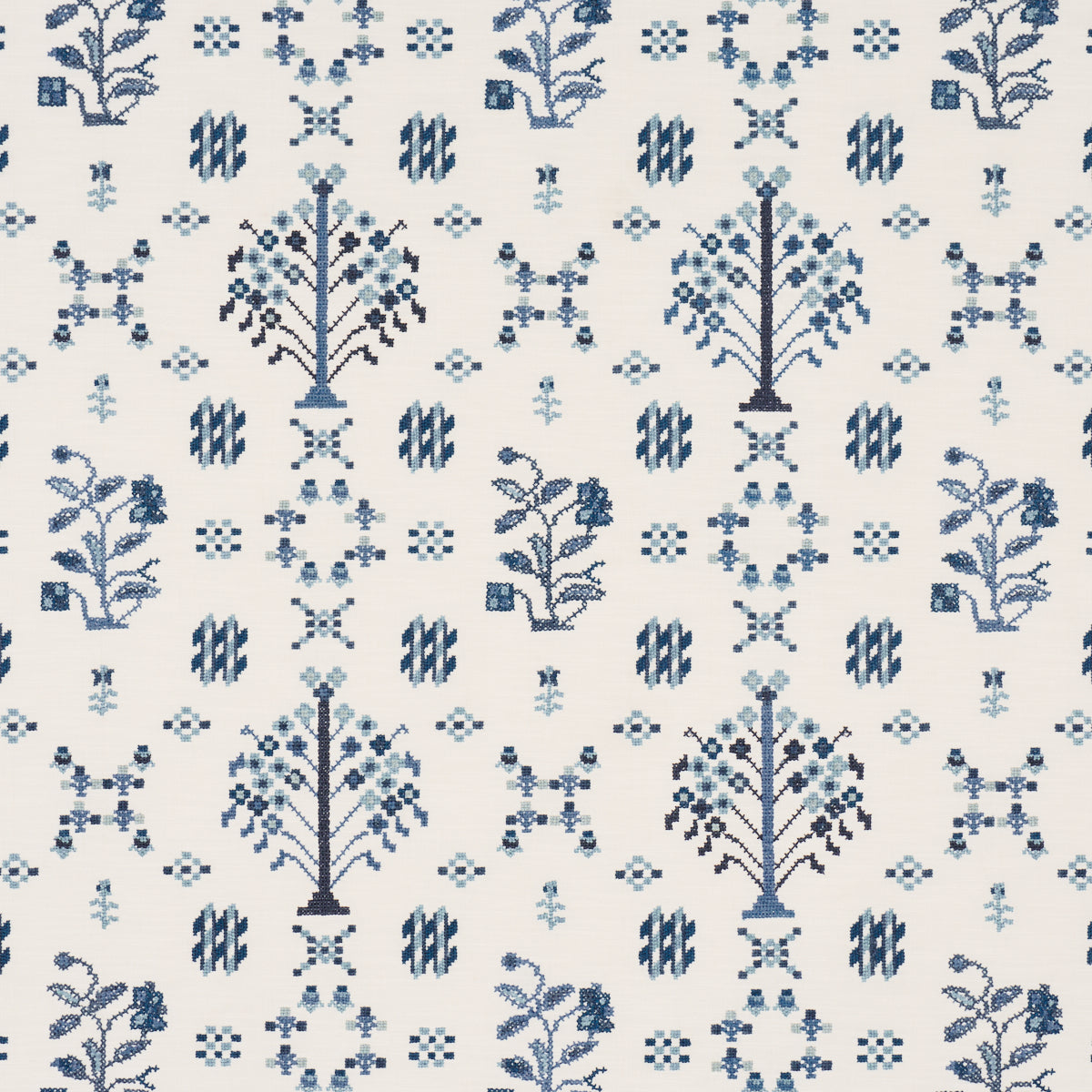 Schumacher | Fairview Cross Stitch Embroidery fabric - 85981