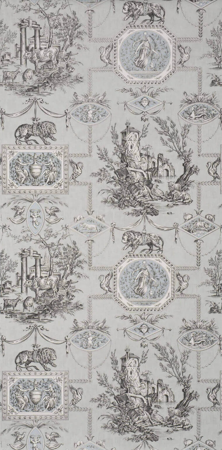 Pierre Frey Wallpaper Les Muses Et Le Lion - Graystone