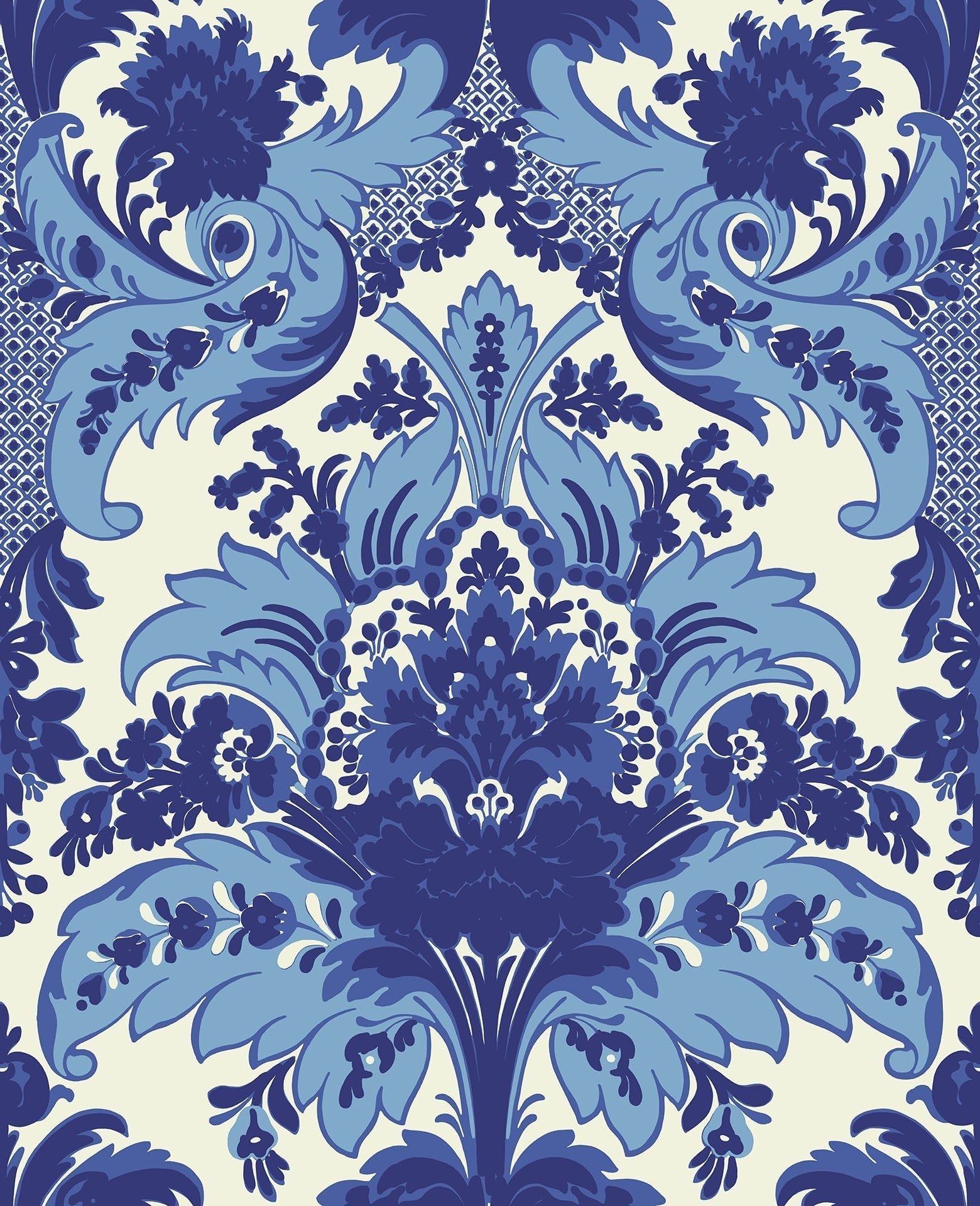 Cole & Son Aldwych wallpaper - Multi Blue on White