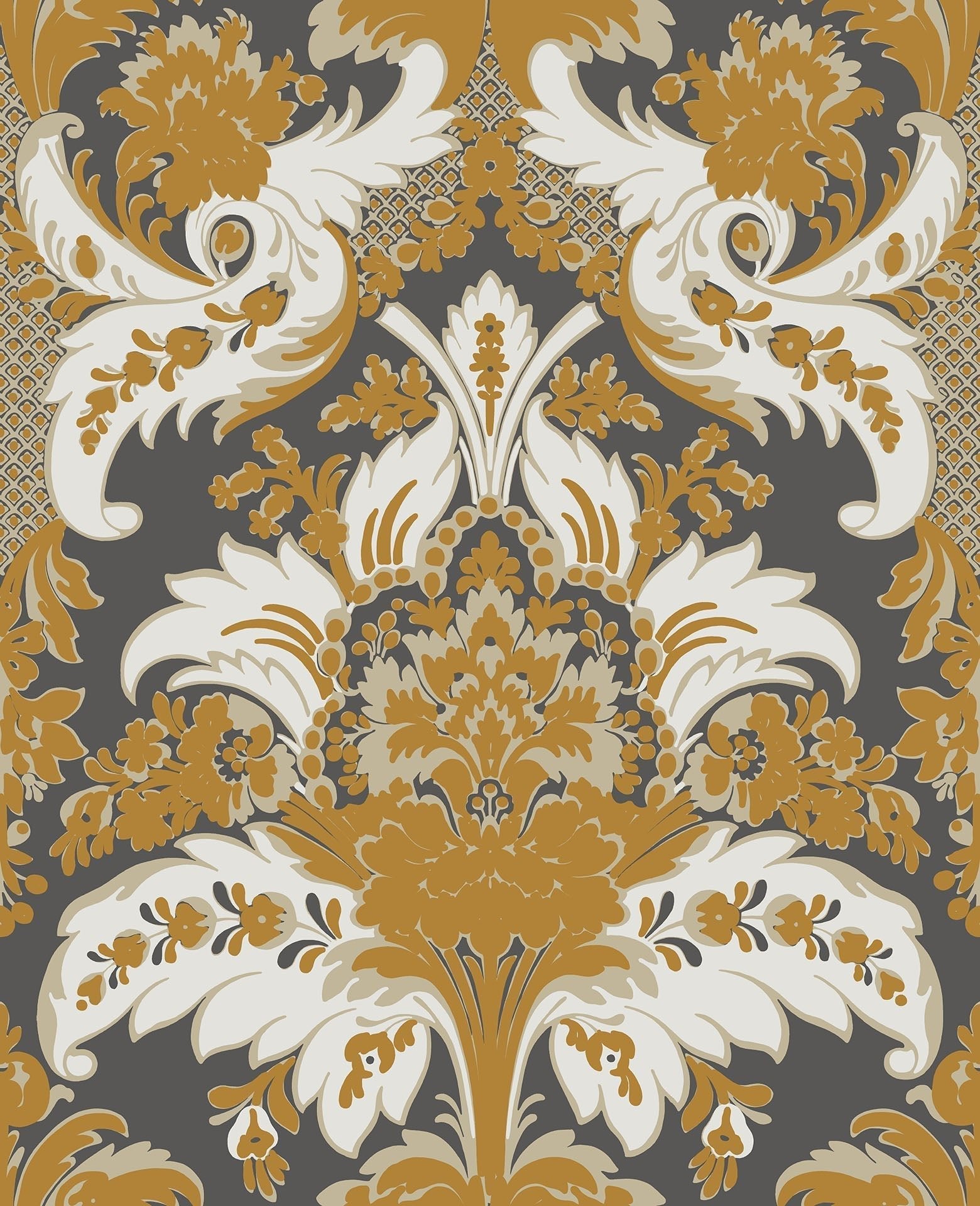 Cole & Son Aldwych - Parchment & Glitter Gold on Charcoal