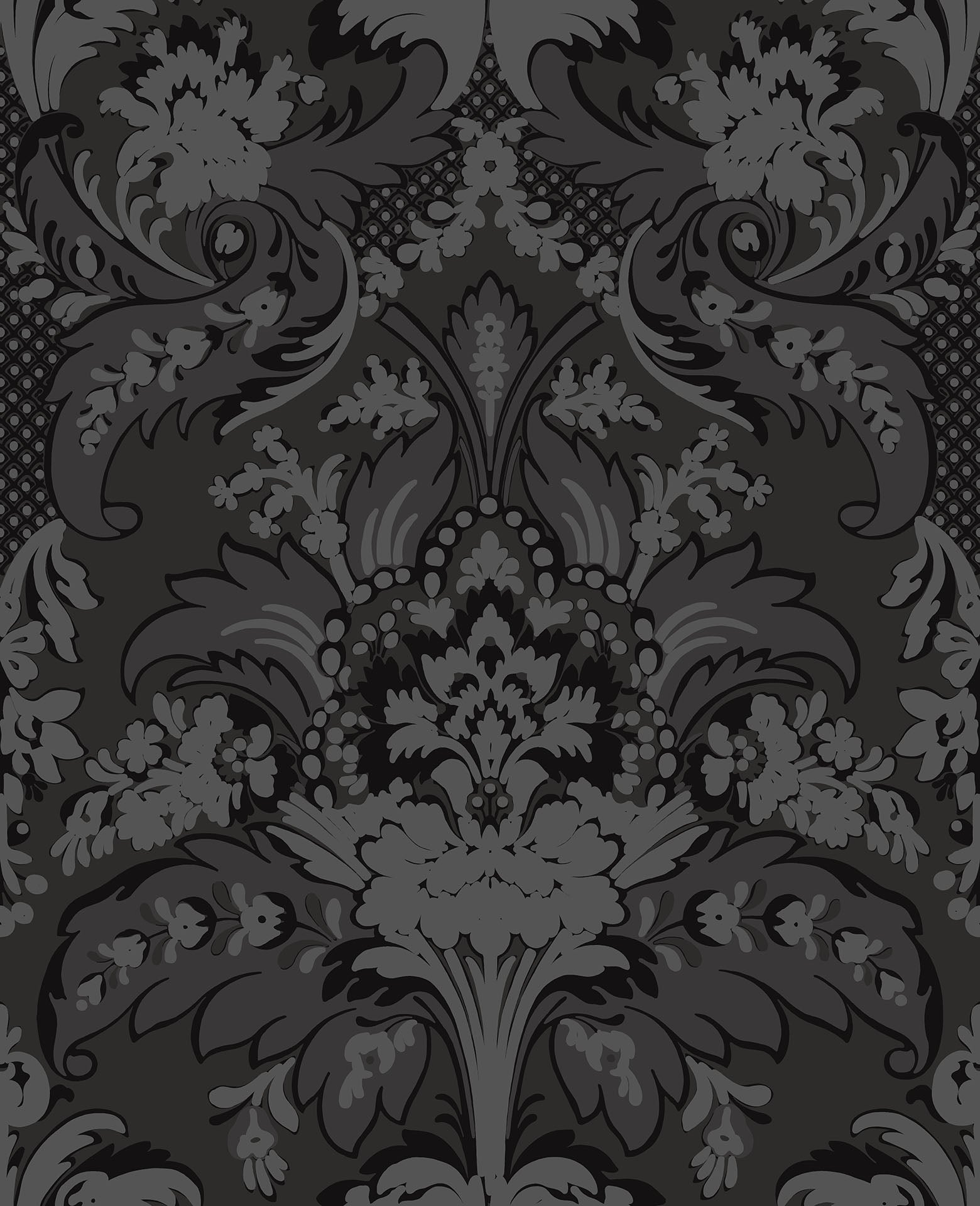 Cole & Son Aldwych - Glitter Silver on Black